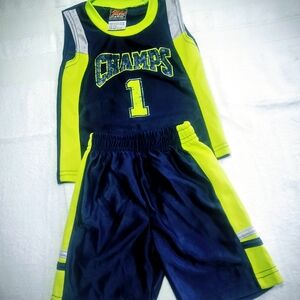 Champs Kids Blue and Yellow Sports Top